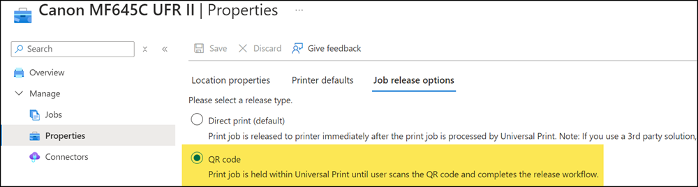 Drucker mit Secure Release werden für Universal Print Anywhere unterstützt